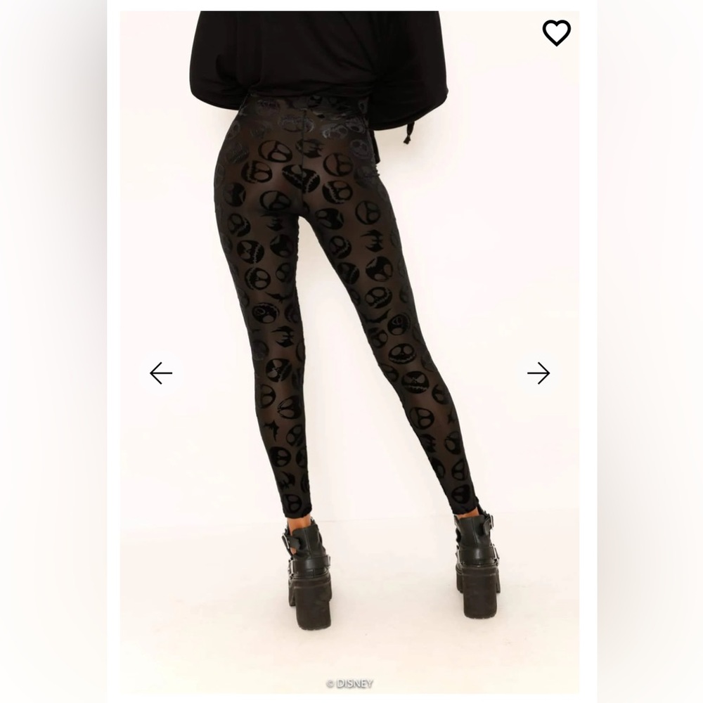 Blackmilk Clothing BURNED VELVET JACK SKELLINGTON HW LEGGINGS - LIMITED